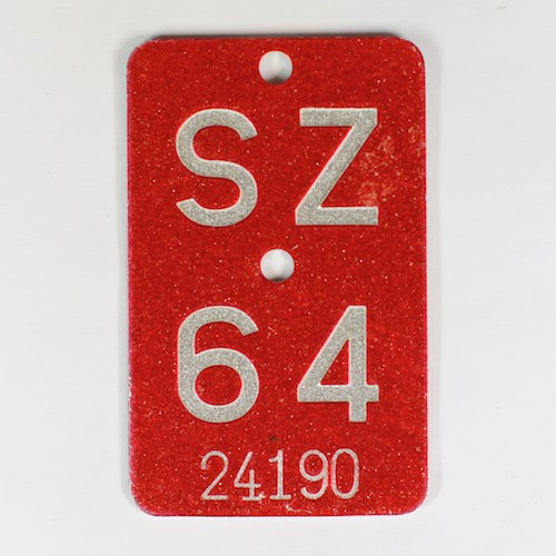 Fahrradkennzeichen SZ 1964
