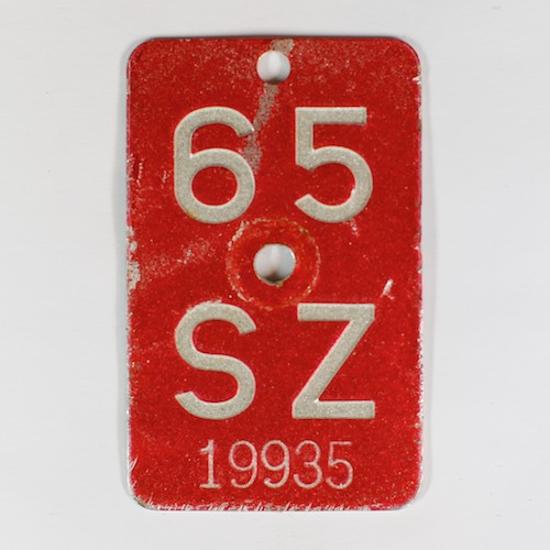 Fahrradkennzeichen SZ 1965