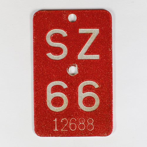 Fahrradkennzeichen SZ 1966
