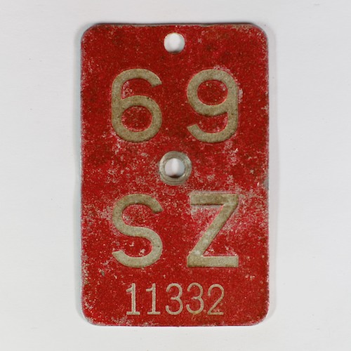 Fahrradkennzeichen SZ 1969