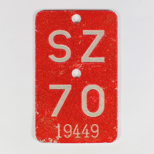 Fahrradkennzeichen SZ 1970