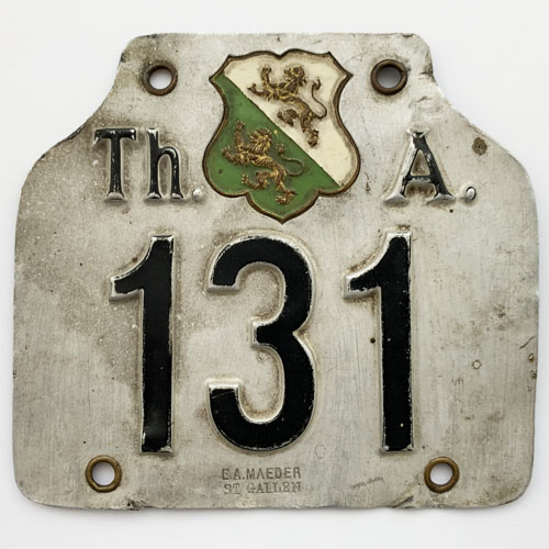 Fahrradkennzeichen TG 1907-1914 A