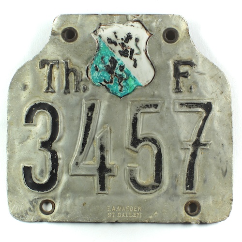 Fahrradkennzeichen TG 1907-1914 F