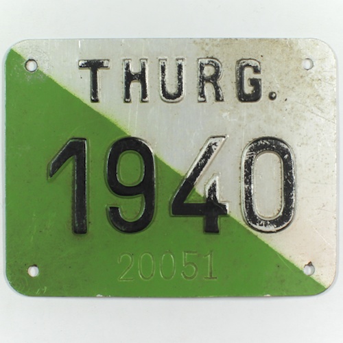 Fahrradkennzeichen TG 1940