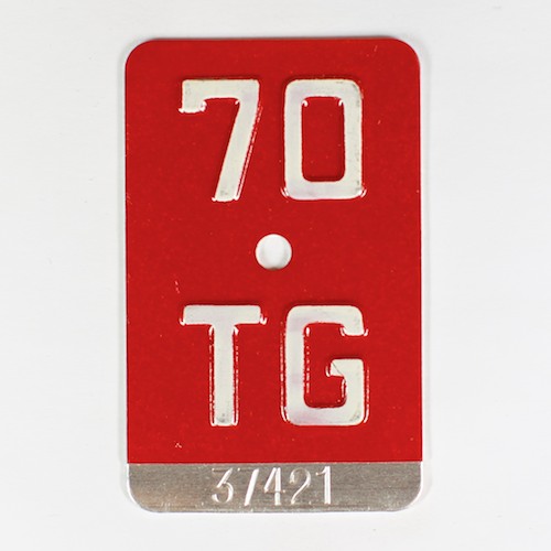 Fahrradkennzeichen TG 1970