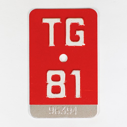 Fahrradkennzeichen TG 1981