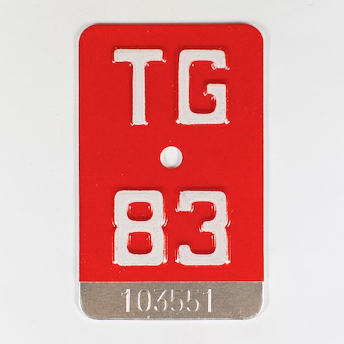 Fahrradkennzeichen TG 1983