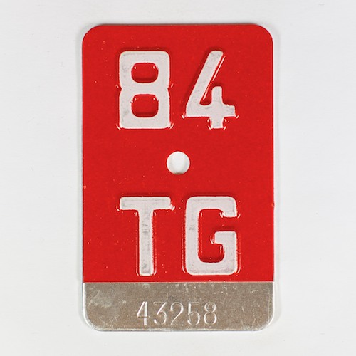 Fahrradkennzeichen TG 1984
