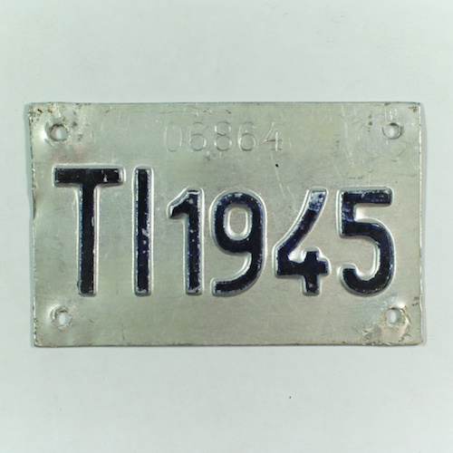Fahrradkennzeichen TI 1945