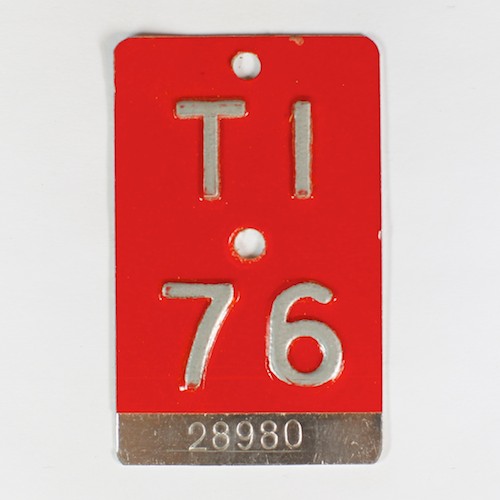 Fahrradkennzeichen TI 1976