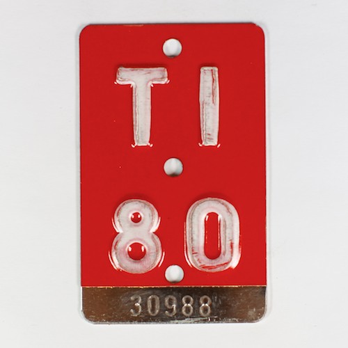 Fahrradkennzeichen TI 1980