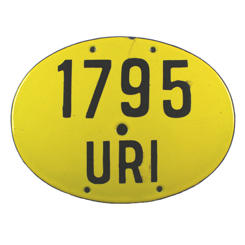 Fahrradkennzeichen UR 1912-1917 ca.