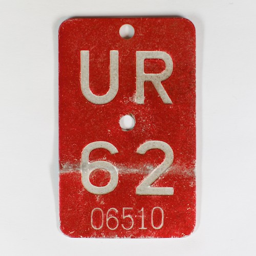 Fahrradkennzeichen UR 1962