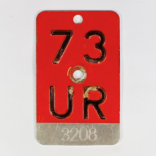 Fahrradkennzeichen UR 1973