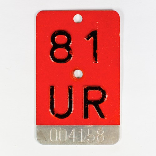 Fahrradkennzeichen UR 1981
