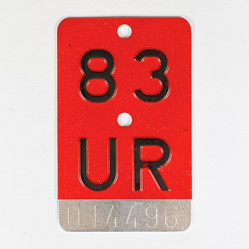 Fahrradkennzeichen UR 1983
