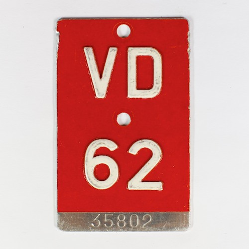 Fahrradkennzeichen VD 1962
