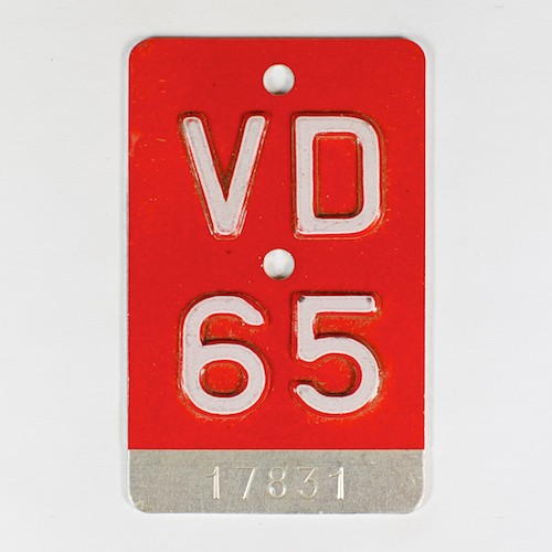 Fahrradkennzeichen VD 1965