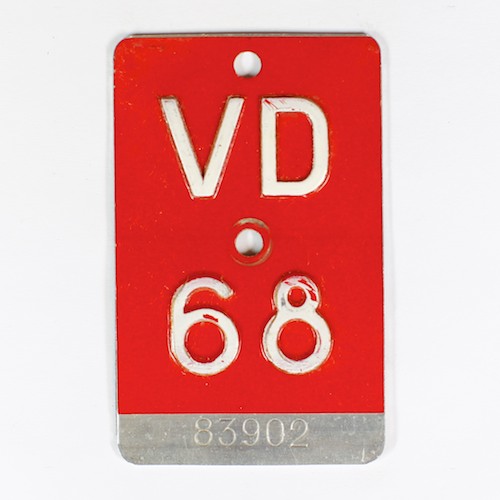 Fahrradkennzeichen VD 1968
