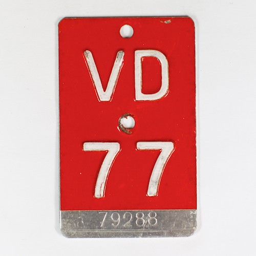 Fahrradkennzeichen VD 1977