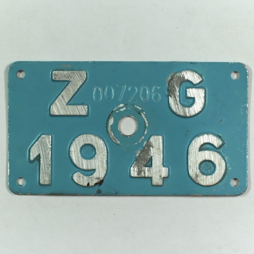 Fahrradkennzeichen ZG 1946