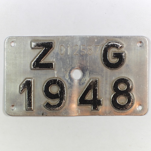 Fahrradkennzeichen ZG 1948