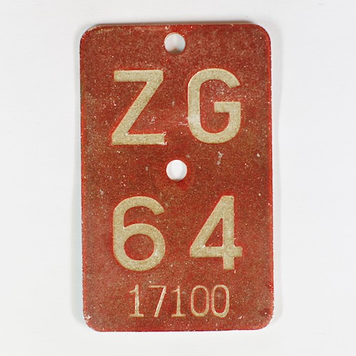 Fahrradkennzeichen ZG 1964