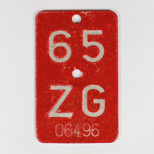 Fahrradkennzeichen ZG 1965