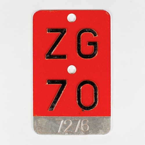Fahrradkennzeichen ZG 1970