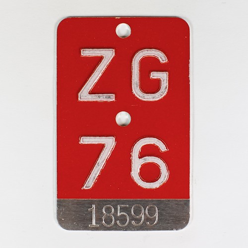 Fahrradkennzeichen ZG 1976