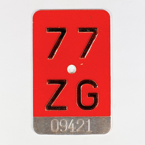 Fahrradkennzeichen ZG 1977