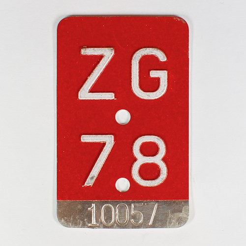 Fahrradkennzeichen ZG 1978