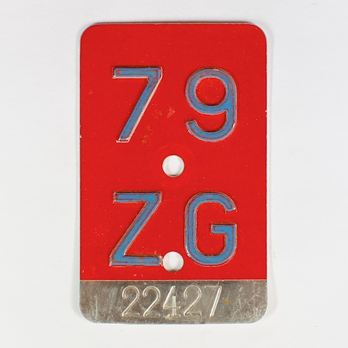 Fahrradkennzeichen ZG 1979