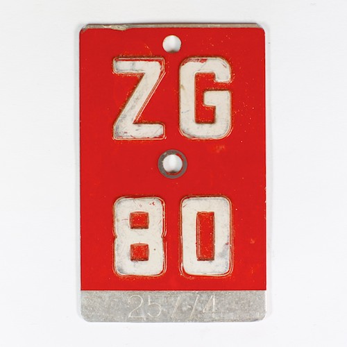 Fahrradkennzeichen ZG 1980