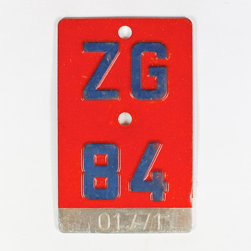 Fahrradkennzeichen ZG 1984