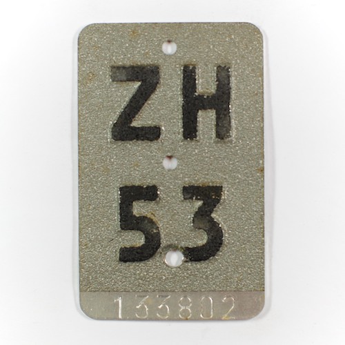Fahrradkennzeichen ZH 1953 A