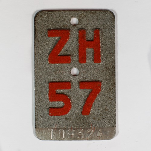 Fahrradkennzeichen ZH 1957