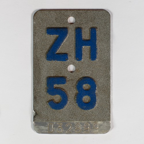 Fahrradkennzeichen ZH 1958