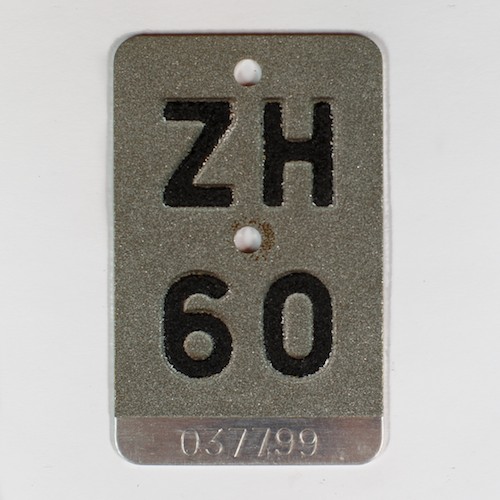 Fahrradkennzeichen ZH 1960