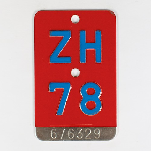 Fahrradkennzeichen ZH 1978