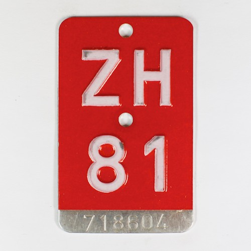 Fahrradkennzeichen ZH 1981