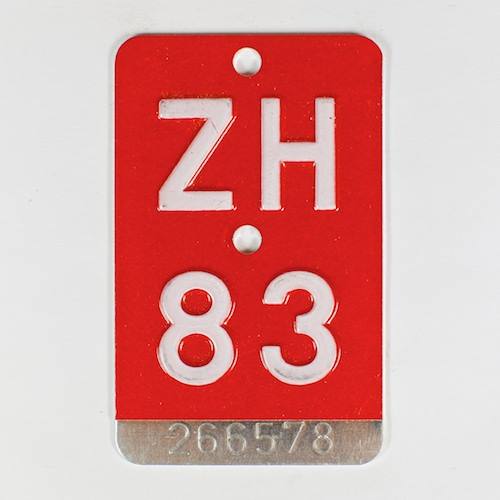 Fahrradkennzeichen ZH 1983