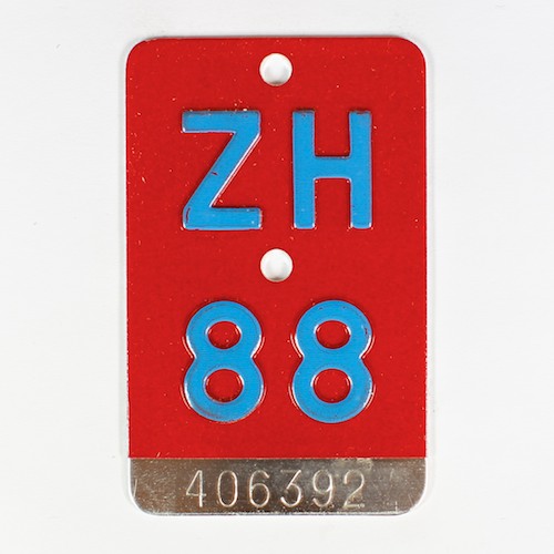 Fahrradkennzeichen ZH 1988