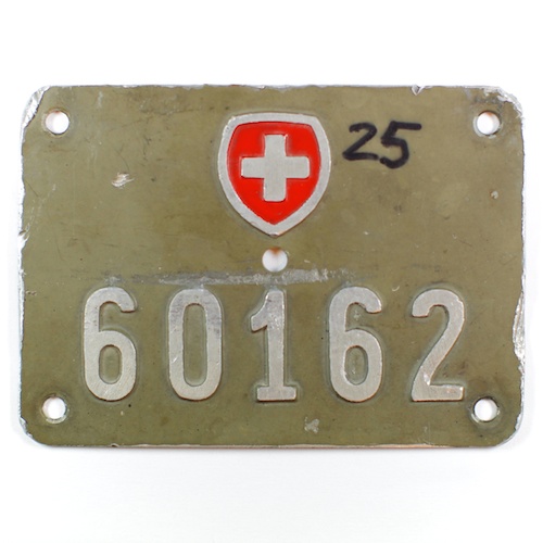 Fahrradkennzeichen + Army 1962 Registration No A