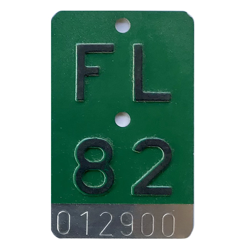 Fahrradkennzeichen FL 1982 grün