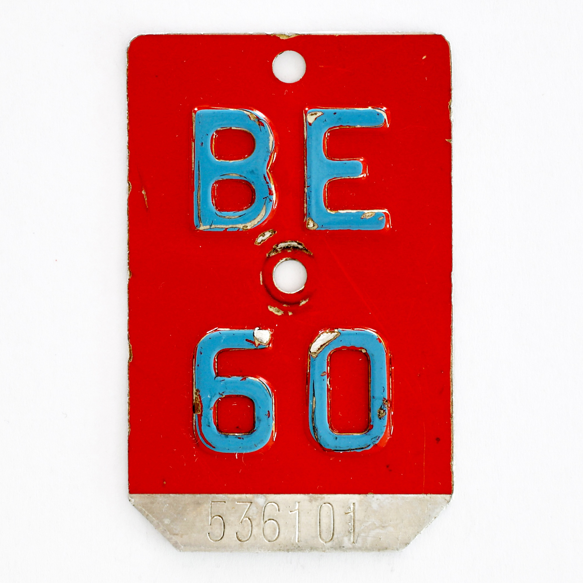 Fahrradkennzeichen BE 1960 gekappte Ecken