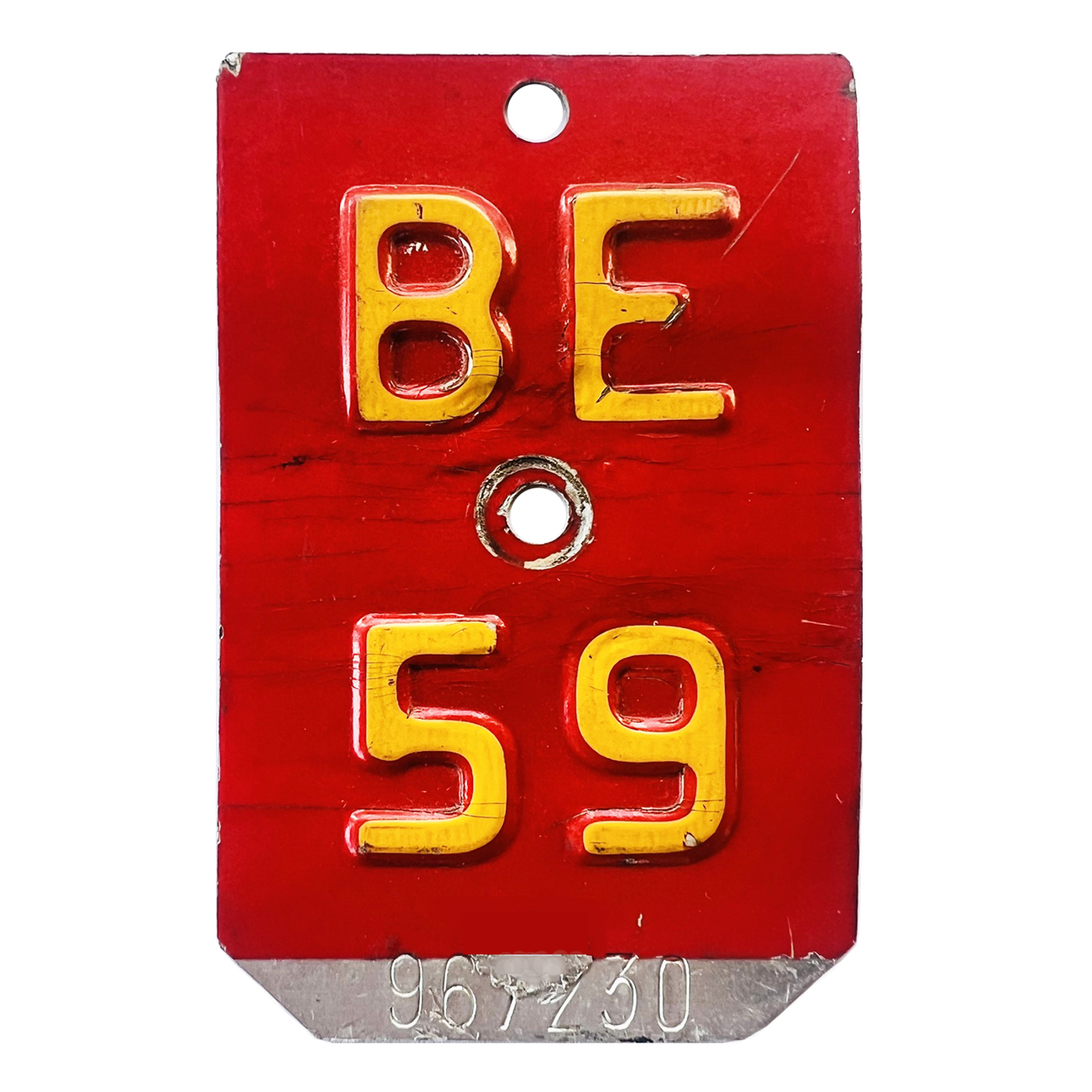 Fahrradkennzeichen BE 1959 gekappte Ecken